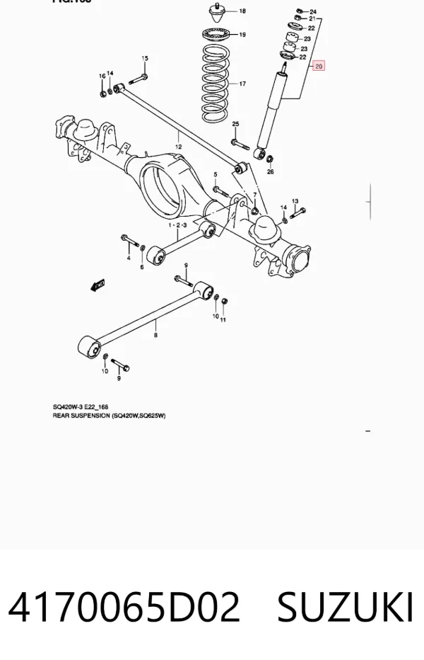 Амортизатор задній 4170065D02 Suzuki