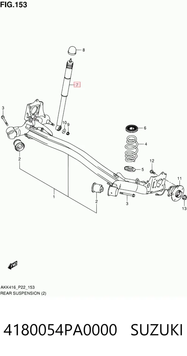 Амортизатор задній 4180054PA0000 Suzuki