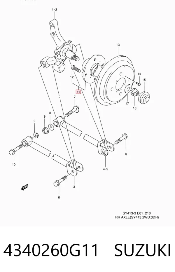Задня маточина 4340260G11 Suzuki