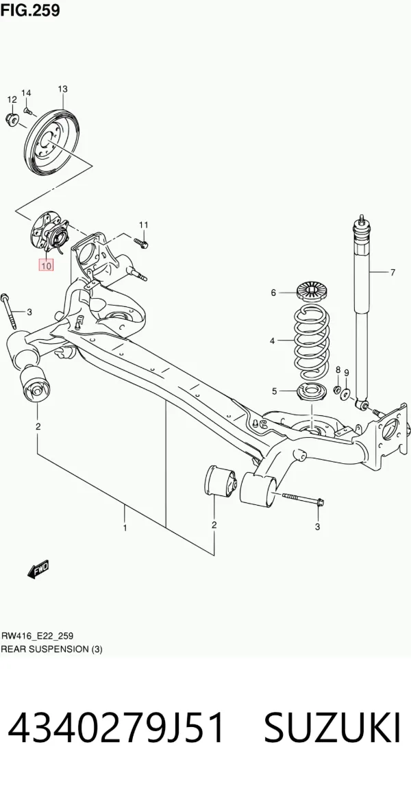 Задня маточина 4340279J51 Suzuki