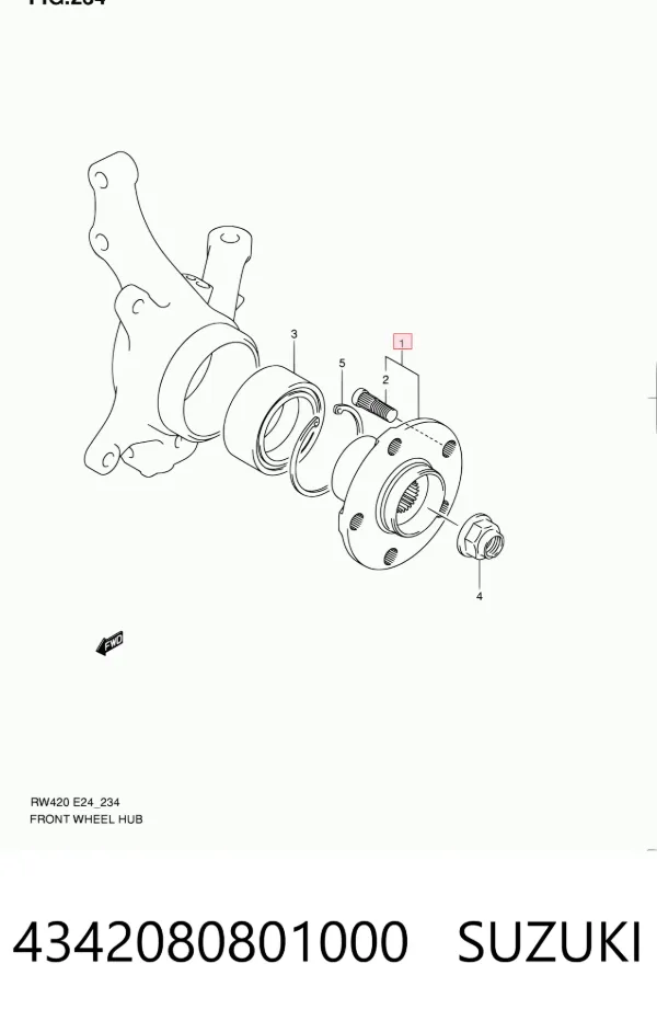 Передня маточина 4342080801000 Suzuki