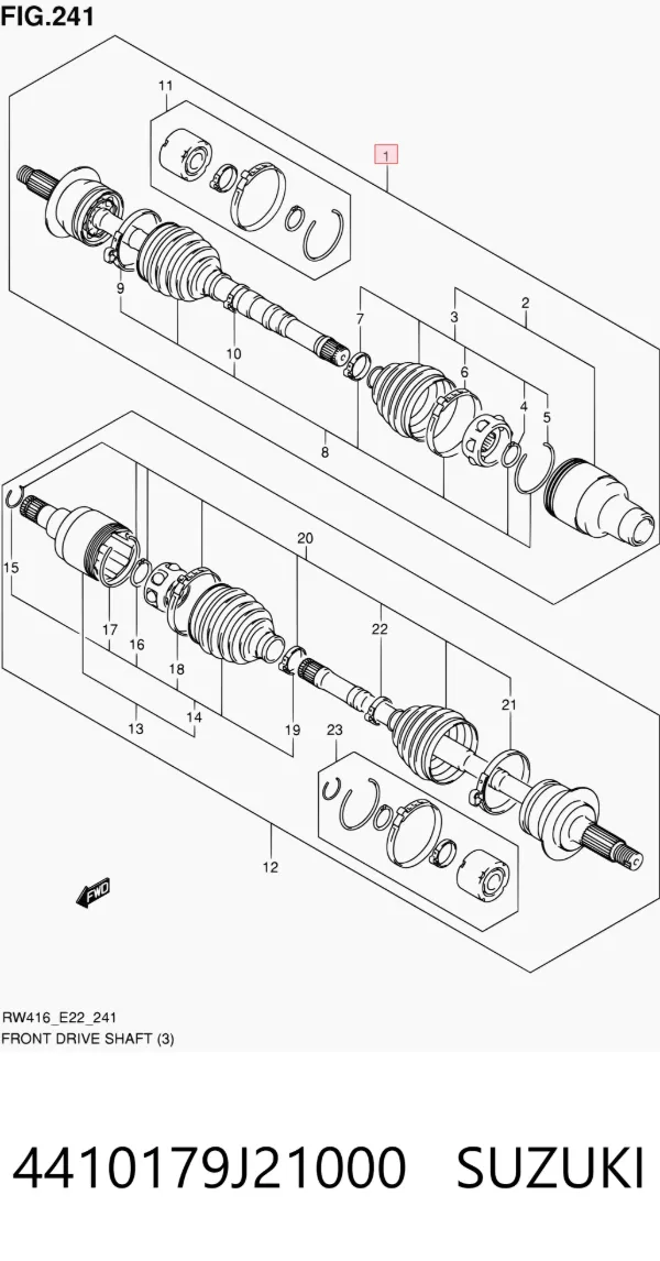 Піввісь права 4410179J21000 Suzuki