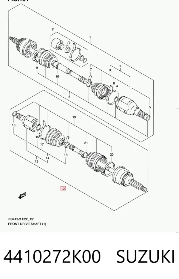 Ліва піввісь 4410272K00 Suzuki