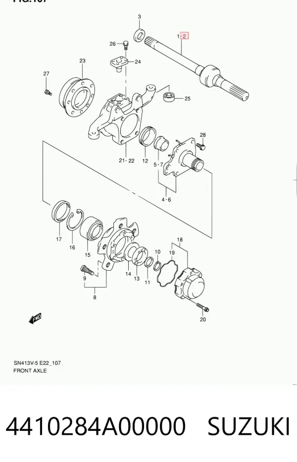 Ліва піввісь 4410284A00000 Suzuki