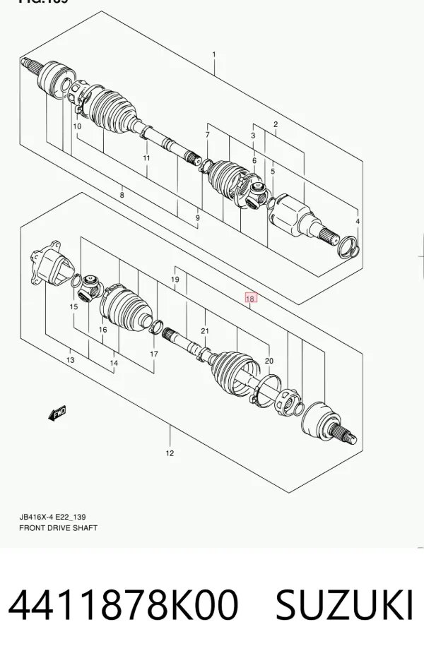 ШРУС зовнішній передній 4411878K00 Suzuki