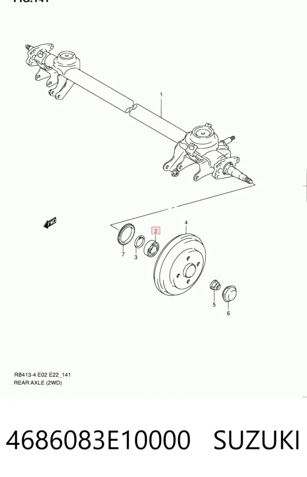 Підшипник задньої ступиці 4686083E10000 Suzuki