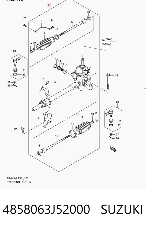 Рульова рейка 4858063J52000 Suzuki