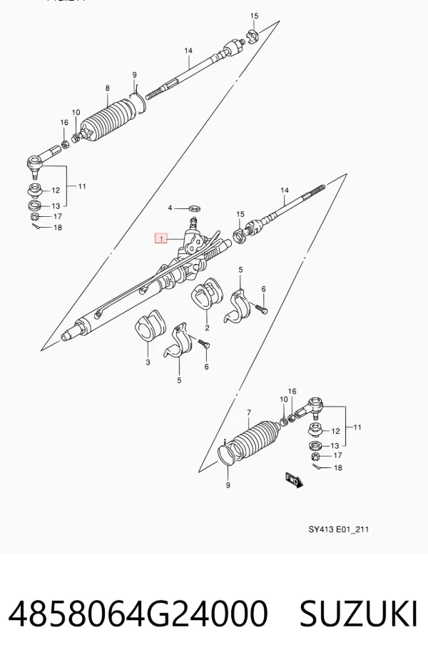 Рульова рейка 4858064G24000 Suzuki