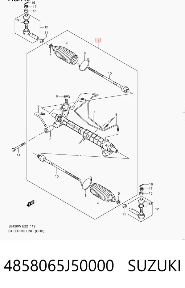 Рульова рейка 4858065J50000 Suzuki
