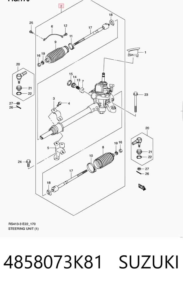 Рульова рейка 4858073K81 Suzuki