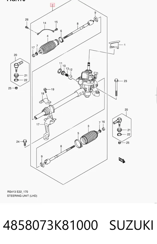 Рульова рейка 4858073K81000 Suzuki