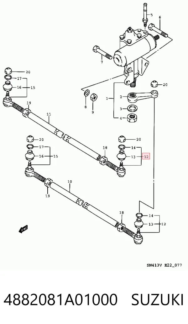 Рульовий наконечник 4882081A01000 Suzuki