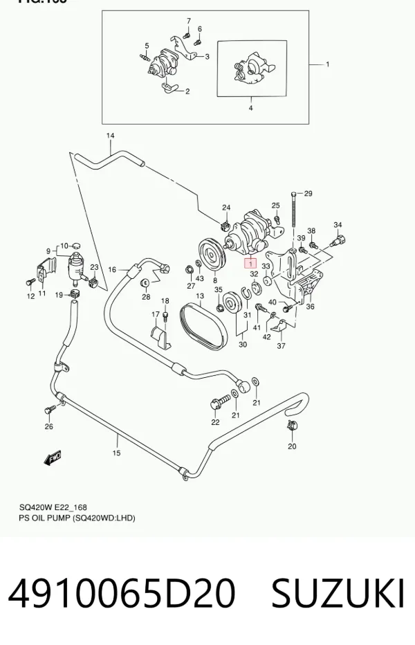 Насос ГУР 4910065D20 Suzuki