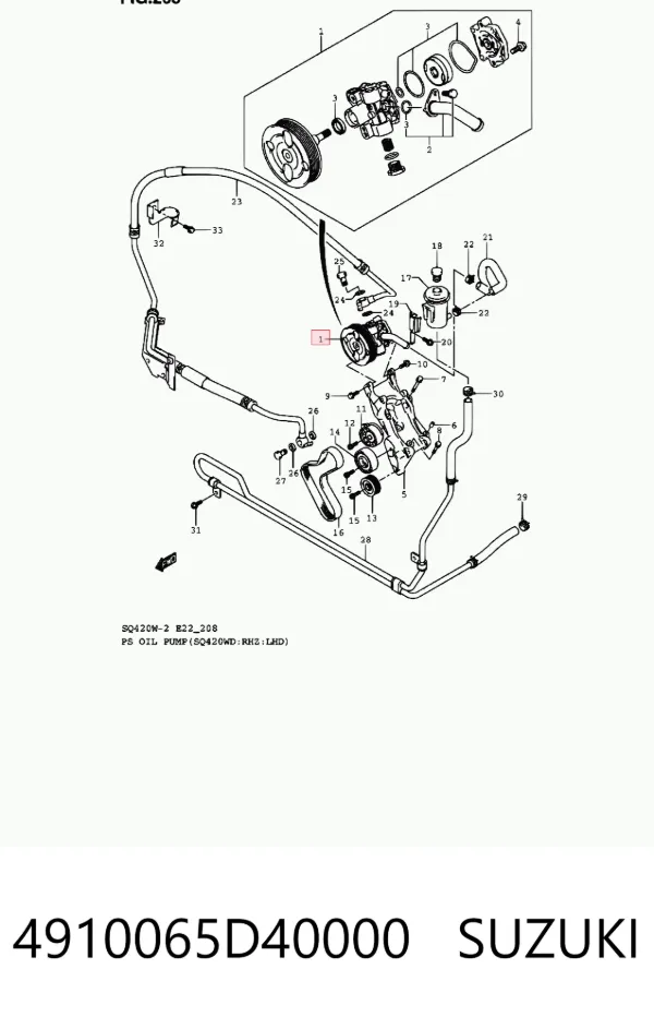 Насос ГУР 4910065D40000 Suzuki