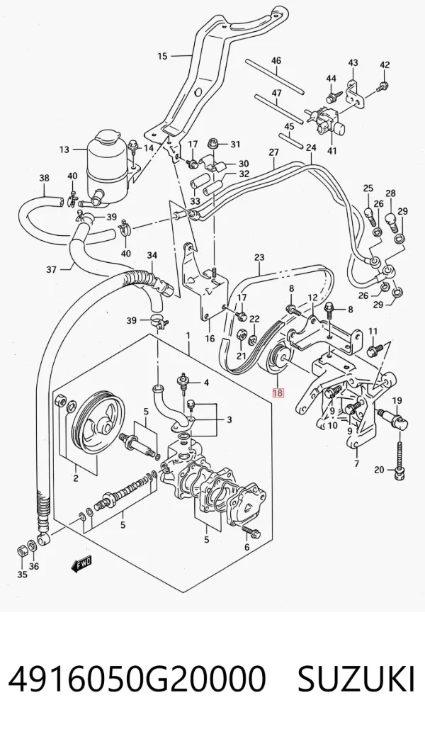 Натяжний ролик 4916050G20000 Suzuki