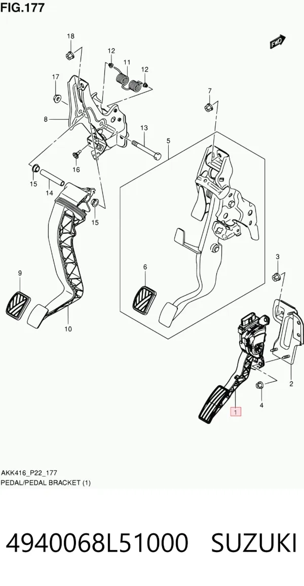 Педаль газу Suzuki Vitara LY