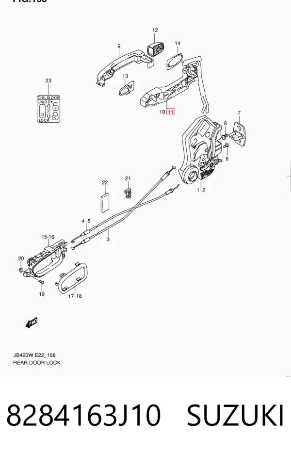 Тримач зовнішньої ручки дверей, задніх лівих 8284163J10 Suzuki
