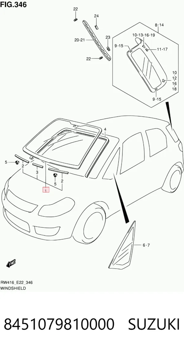 Лобове скло Suzuki SX4 GY
