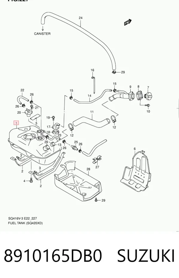 Паливний бак 8910165DB0 Suzuki