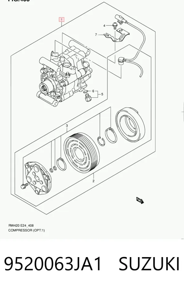 Компресор кондиціонера 9520063JA1 Suzuki