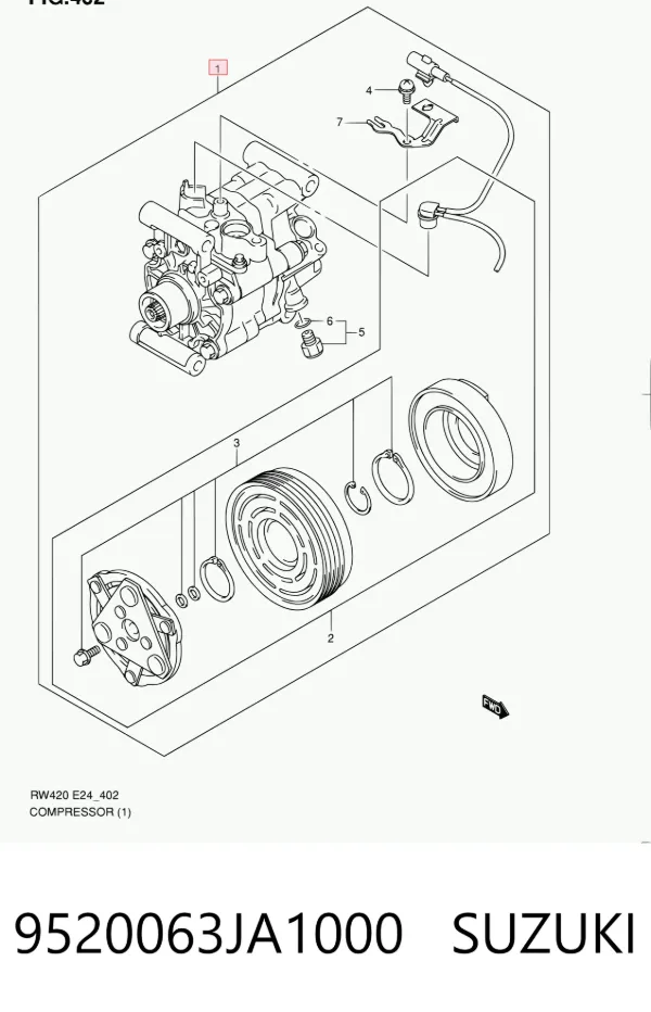 Компресор кондиціонера 9520063JA1000 Suzuki