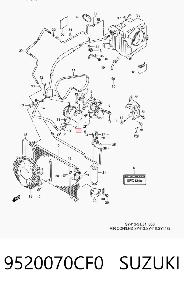 Компресор кондиціонера 9520070CF0 Suzuki