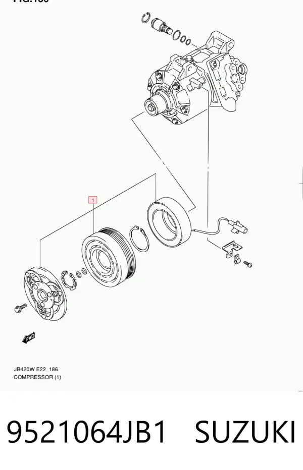 Муфта компресора кондиціонера 9521064JB1 Suzuki