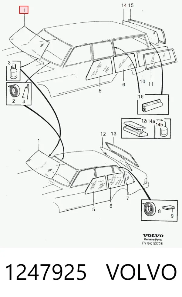 Лобове скло 1247925 Volvo