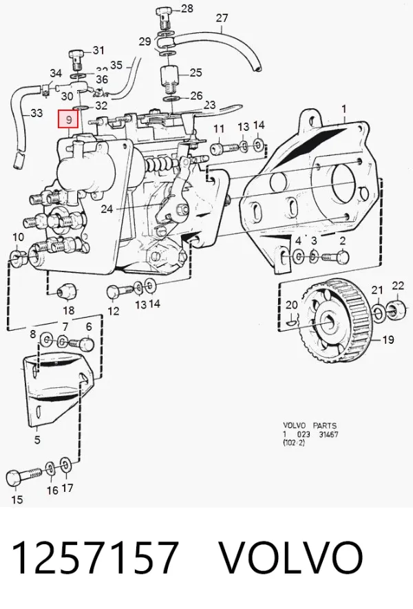 Паливний насос високого тиску 1257157 Volvo