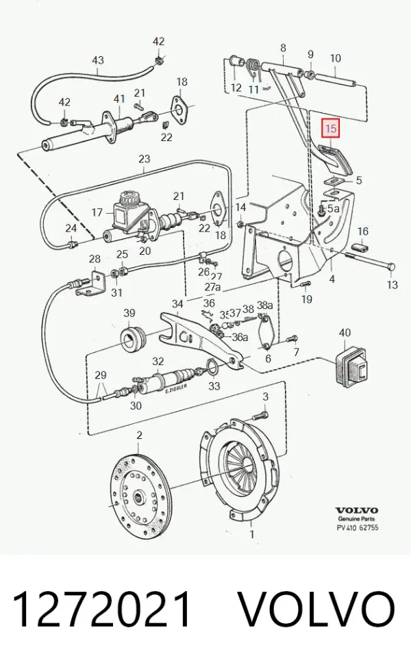 Накладка педалі зчеплення 1272021 Volvo
