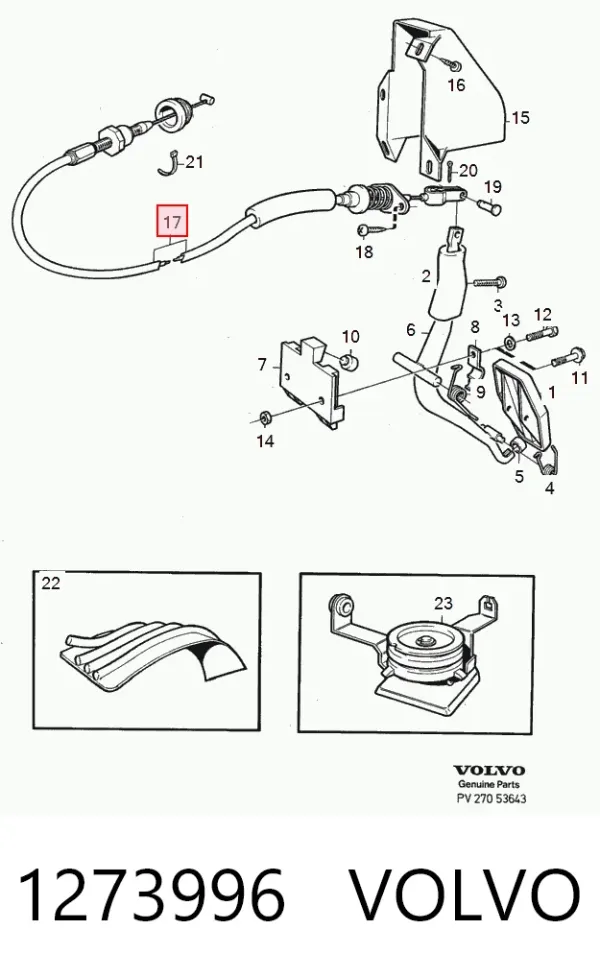Трос газу 1273996 Volvo