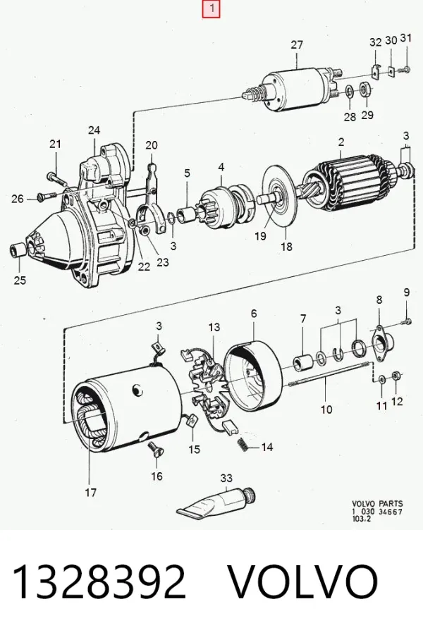 Стартер 1328392 Volvo
