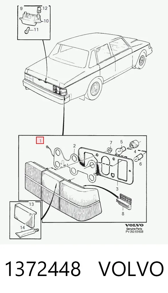 Задня права фара 1372448 Volvo