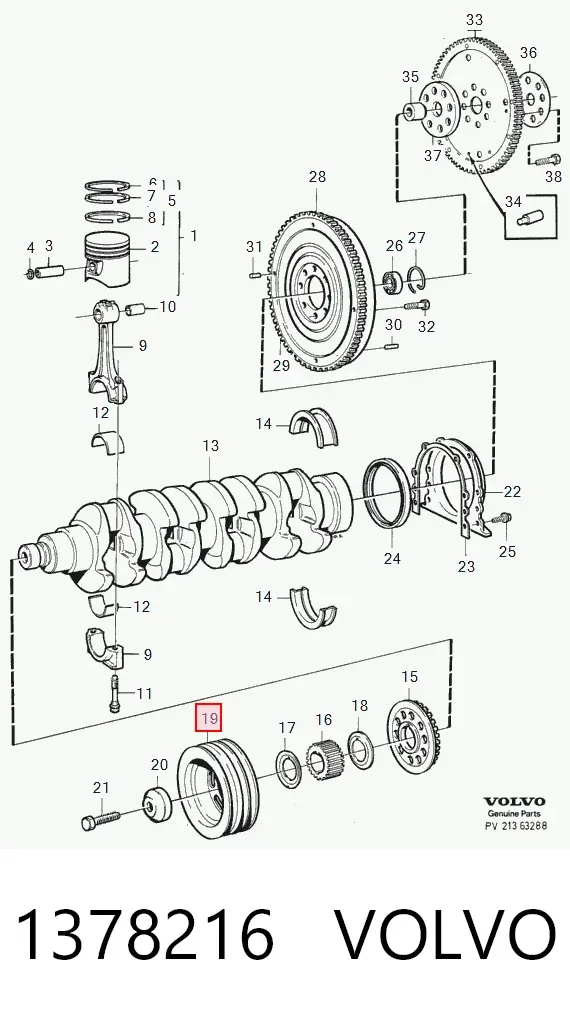 Шків колінвала 1378216 Volvo