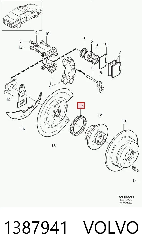 Задня маточина 1387941 Volvo