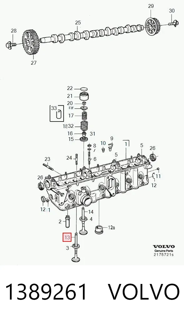 Клапан впускний 1389261 Volvo
