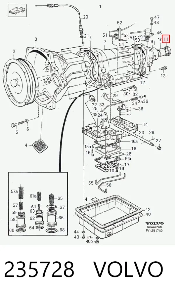 Сальник АКПП/КПП, вихідного/вторинного валу 235728 Volvo