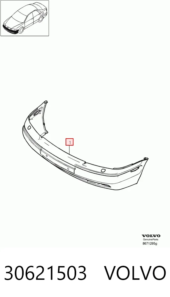 Передній бампер 30621503 Volvo
