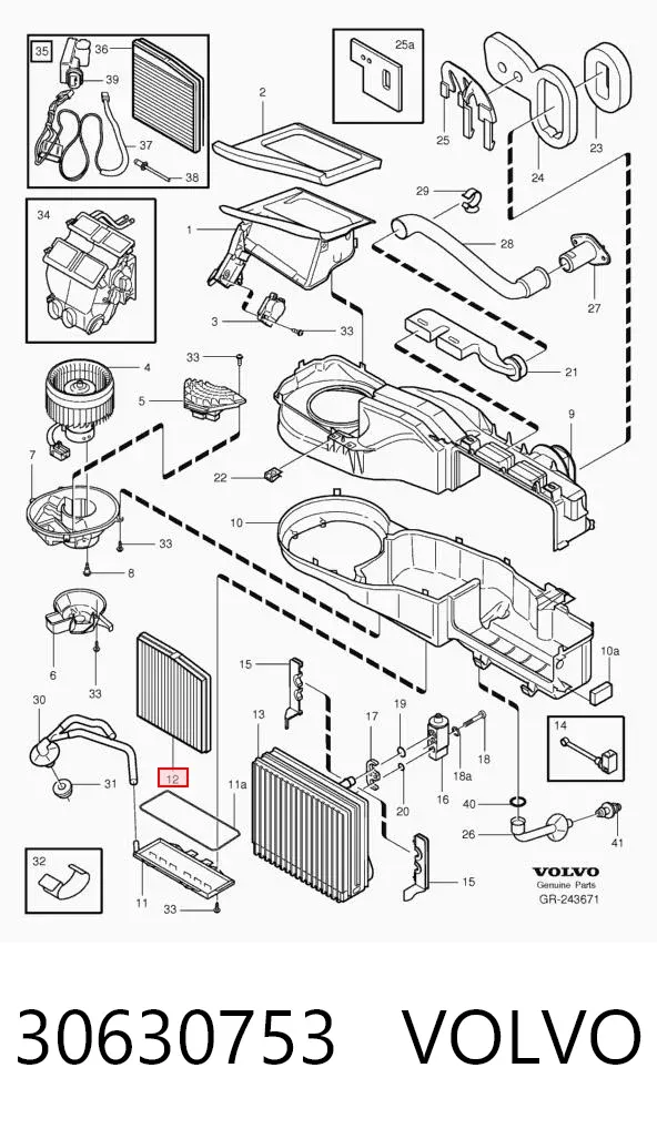 Фільтр салону 30630753 Volvo
