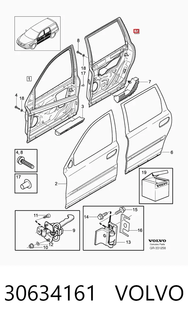 Двері задні, ліві Volvo XC70 CROSS COUNTRY