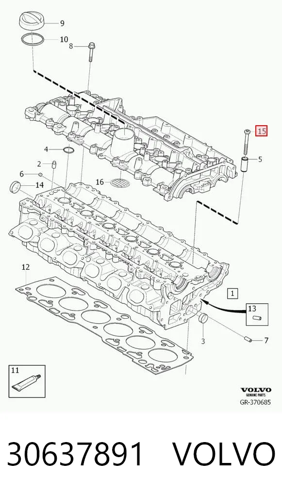 Болт ГБЦ 30637891 Volvo