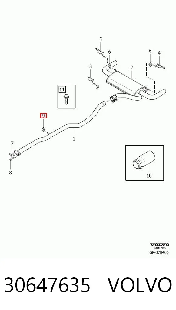 Подушка глушника 30647635 Volvo