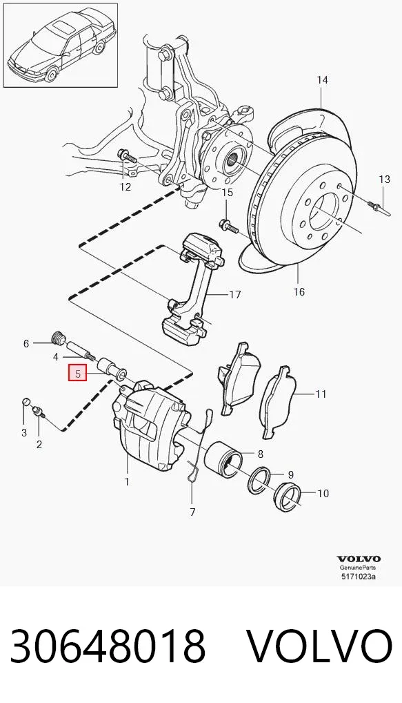Ремкомплект переднього супорту 30648018 Volvo