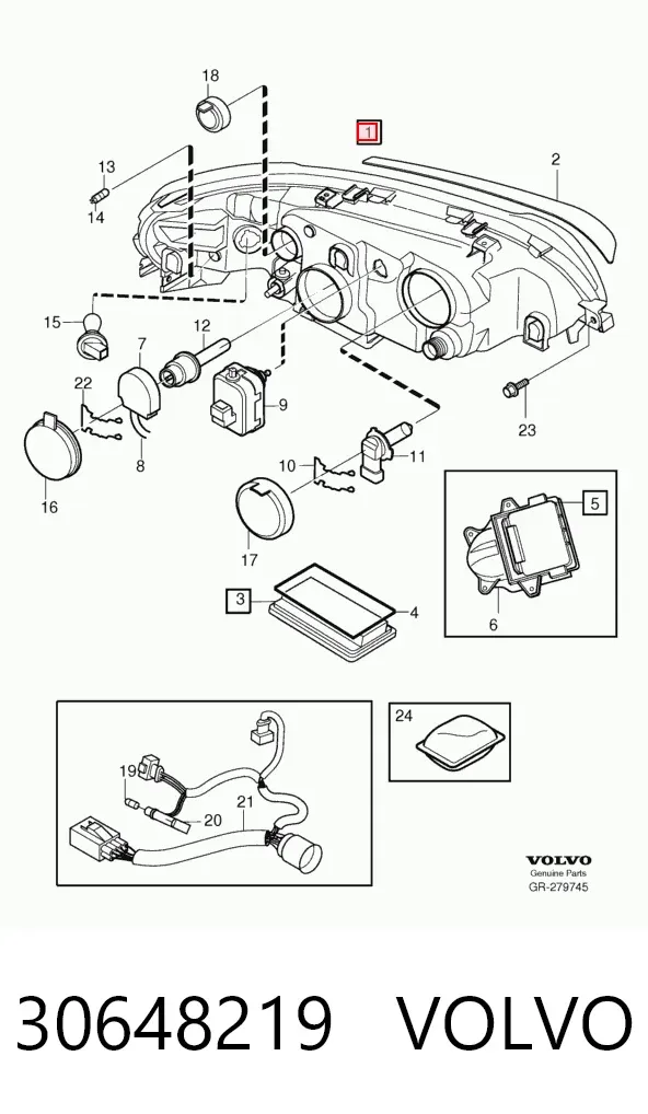 Фара права 30648219 Volvo