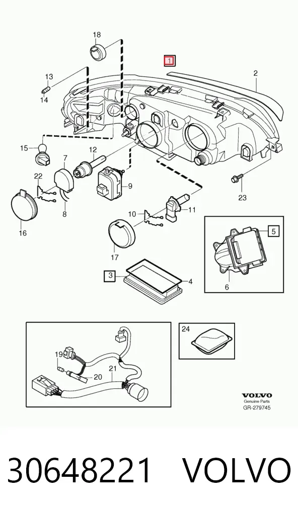 Фара права 30648221 Volvo