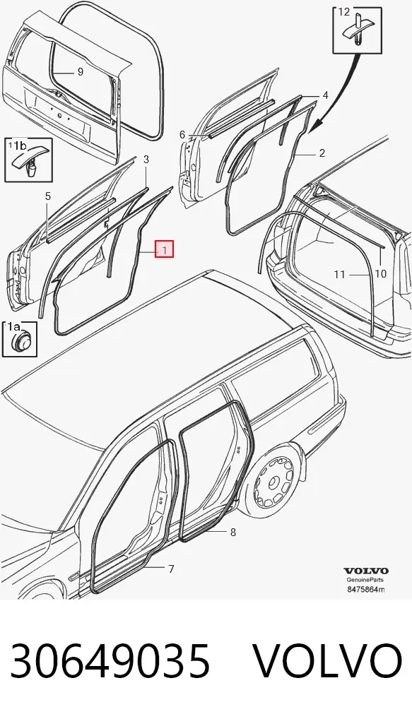 Двері передні ліві 30649035 Volvo