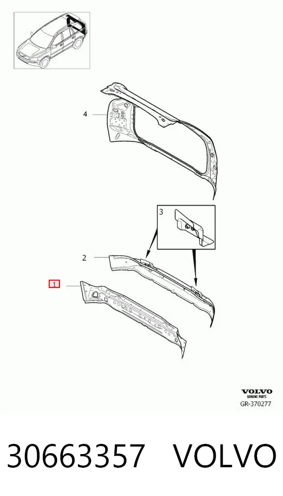 Панель задня, багажного відсіку 30663357 Volvo