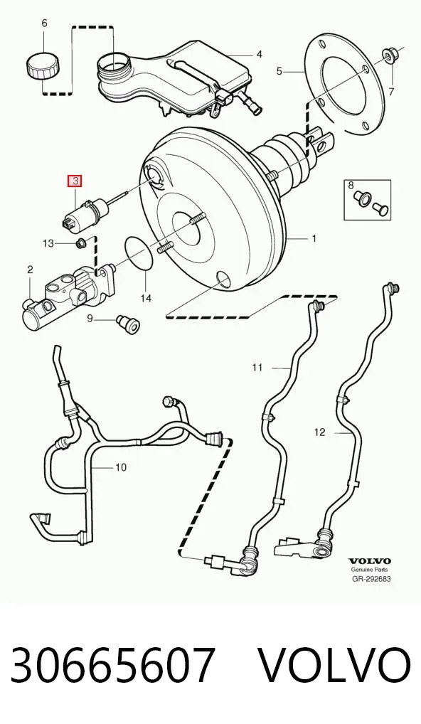 Клапан гальмівної системи 30665607 Volvo