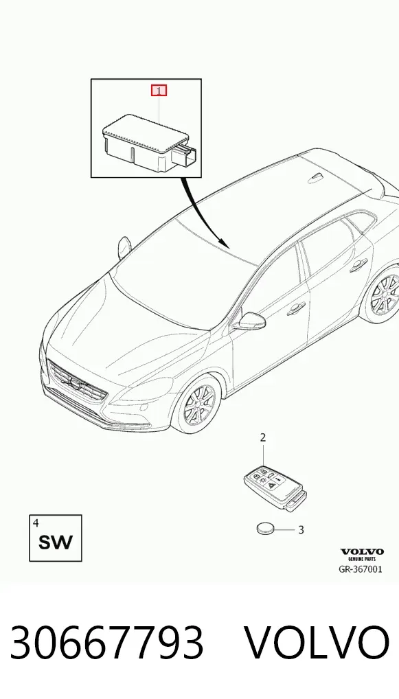 Блок керування центральним замком 30667793 Volvo