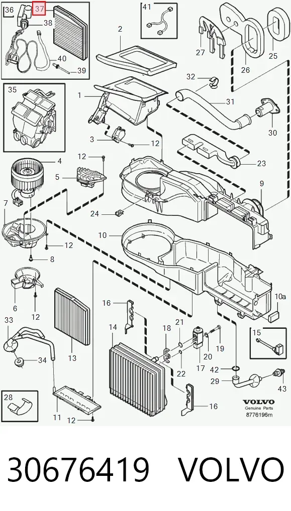 Фільтр салону 30676419 Volvo